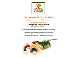 Подарочный сертификат на 1000 рублей