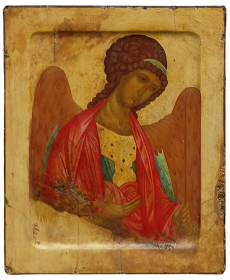 Рукописная икона Святого Архангела Михаила, стилизованная "под старину"