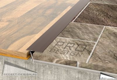 ПОРОГ АЛЮМИНИЕВЫЙ PRO DESIGN DOORSTEPS - Коньяк анодированный