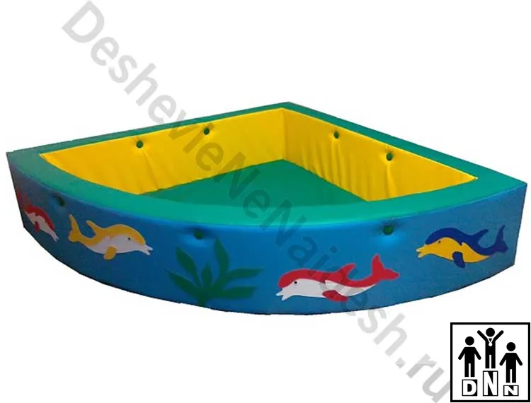 Сухой бассейн угловой Подводный мир голубой