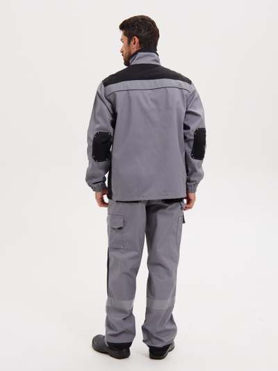 Костюм  КАНЗАС ткань 240гр, СОП, куртка+п/к, цвет св.серый с черным Арт.75824