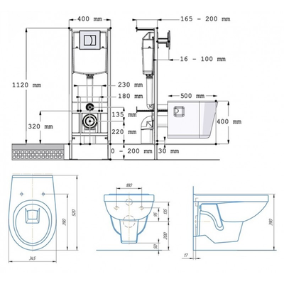 Комплект ROSA Рио инсталляция с унитазом, кнопка хром, микролифт