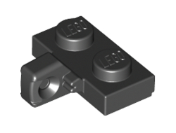 Hinge Plate 1 x 2 Locking with 1 Finger on Side with Bottom Groove, Black (44567a / 4185620)