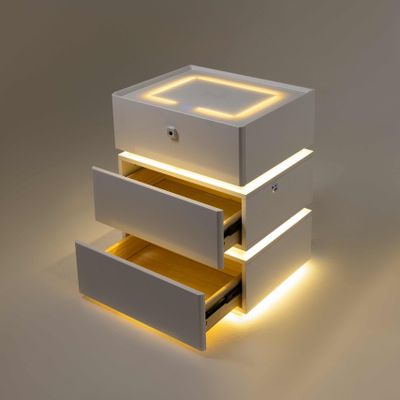 Умная тумбочка с отпечатком пальца | белая