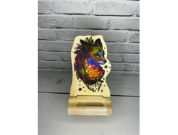 Подставка под телефон Лиса 165*80 мм деревянная