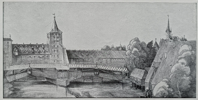"Der Trockensteg am Hallentor in Nürnberg" фототипия Albrecht Durer 1900-е годы