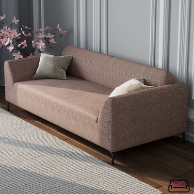 Чехол на 3х местный диван Жаккард Волна Капучино. Россия