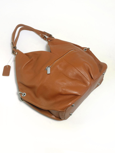 (АРТИКУЛ: 10116/1/5) СУМКА БОЛЬШАЯ, НАТУРАЛЬНАЯ КОЖА, РЫЖАЯ, ТРИ ОТДЕЛЕНИЯ, РУЧКИ ЧЕРЕЗ ПЛЕЧО