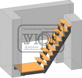 лестница гусиный шаг (на тетивах)