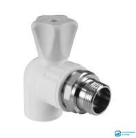Кран шаровый д/радиатора VALFEX 20-1/2&quot; угловой белый
