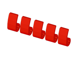 !АНАЛОГ! Technic, Panel Curved 2 x 1 x 1, Red (89679 / 6378122) / 5 шт.