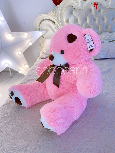 Плюшевый медведь 110 см розовый Тони