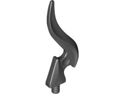 Wave Rounded Curved Single with Bar End and Triangular Base Flame, Black (18395 / 6114248)