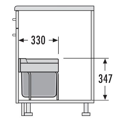 Встраиваемое ведро для мусора 28л Space Saving Hailo