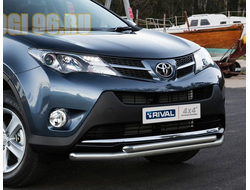 Защита переднего бампера d57/d57 двойная Toyota Rav 4 (рав 4) 2013, 2014, 2015