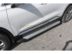 Пороги на Hyundai Santa Fe (2018-2021) Optima Silver