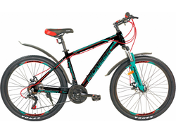PIONEER General 26'' черный-зеленый (алюминий, Shimano, дисковые тормоза)