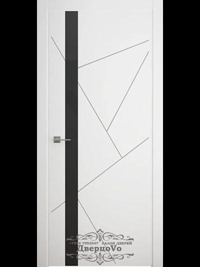 ALBERO (АЛЬБЕРО). ГЕОМЕТРИЯ-6. ЭМАЛЬ БЕЛАЯ/ ВЕРТИКАЛЬНАЯ ВСТАВКА из ЧЕРНОГО СТЕКЛА LACOBEL