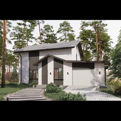 Двухэтажный дом с двумя спальнями 96.75 м² + гараж 35.43 м² (S31)