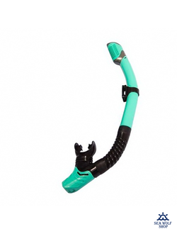 Трубка для дайвинга H.Wind бирюзово-черный силикон сухая