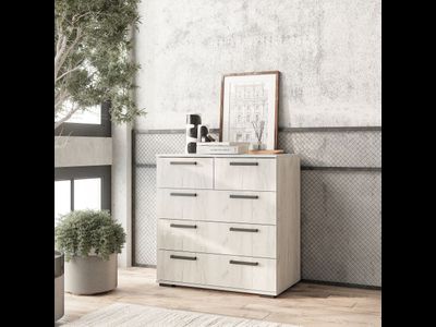 Комод Стандарт-5 NEW Дуб крафт белый, Ш800хГ460хВ829