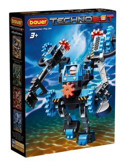 Детский развивающий конструктор Bauer 799 Набор с большим роботом и пилотом в коробке "Technobot"
