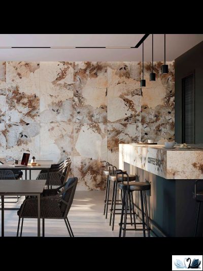 Керамогранит Creto Patagonia Bronze 180х120 см High Gloss серо - бежевый