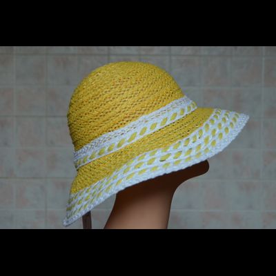 Желтая женская шляпа с белыми полями Vizio Италия 5710 FF2