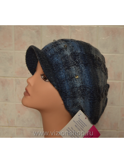 синяя кепка женская зимняя италия вязаная