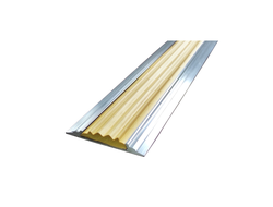 Полоса противоскользящая алюминиевая 46 мм, с ЖЕЛТОЙ резиновой вставкой, длина 0,9 м. [53001]