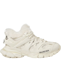 Кроссовки Balenciaga Track Trainer Fake Fur Egg Shell