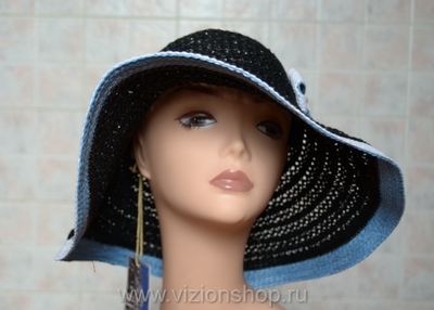 Черная шляпа с широкими полями Vizio Италия 5487 FF 3