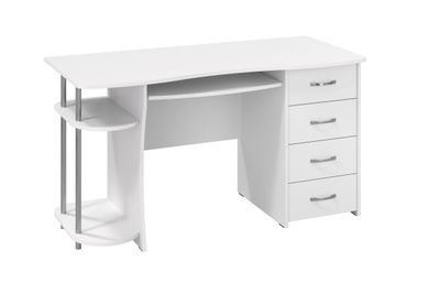 Стол компьютерный С-222БН Белый структурный