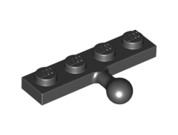 Plate, Modified 1 x 4 with Tow Ball, Black (3184 / 318426 / 4160735 / 4189102 / 4516020)
