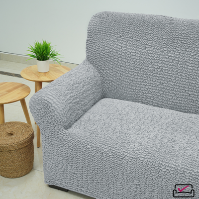 Чехол на кресло Микрофибра Жемчужный. Защита мягкой мебели от животных.