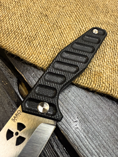 Фрикционный складной нож Атом-1 сталь AUS10, рукоять G10 черный