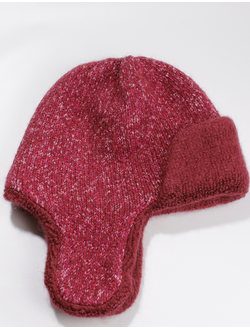 Ушанка женская "Мохер меланж" 11554 малиновая, розовая