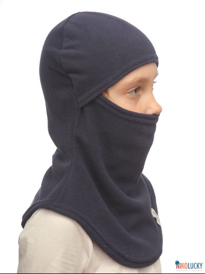 Шапка-шлем 23202-02 100% полиэстер, темно-синий 54-56