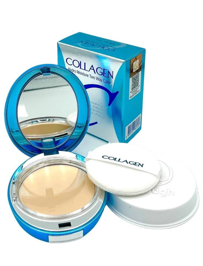 Компактная пудра с коллагеном Collagen SPF25 увлажняющая (плюс сменный блок) ENOUGH
