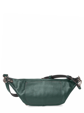 Кожаная зеленая сумка на пояс Pacer Green с гравировкой