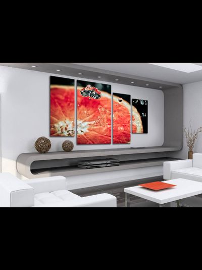 Модульная картина "Капли и цитрус"