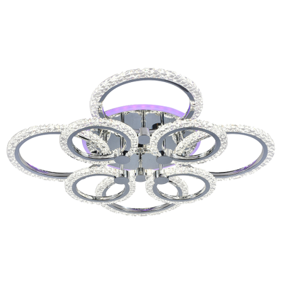 Люстра потолочная светодиодная Profit Light 8027/4+4 CHR 144W+11W RGB