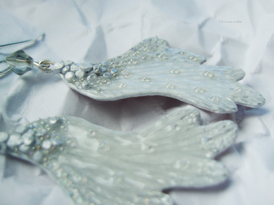 "Крылышки Облачной Феи", серьги в стиле фэнтези