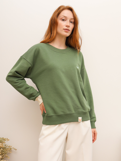 ЖЕНСКИЙ СВИТШОТ "НАСТРОЕНИЕ ОЛИВА"