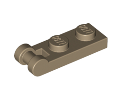 Plate, Modified 1 x 2 with Bar Handle on End, Dark Tan (60478 / 6135607)