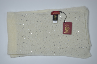 Белый шарф с пайетками Италия Визио