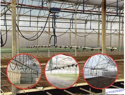 Автоматизированная поливочная рампа. (Монорельс) 10м х 50м (подвес к конструкции теплицы)