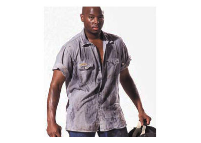 Рубашка Prison Blues® HICKORY WORK SHIRT [Пуговицы/Короткий рукав]