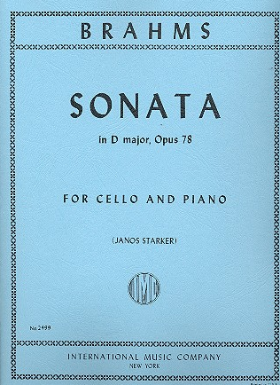 Brahms Sonata D major op.78, arranged for violoncello  and piano