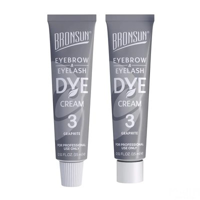 BRONSUN Крем-краска для бровей и ресниц BRC-0003, графит №3, 15мл